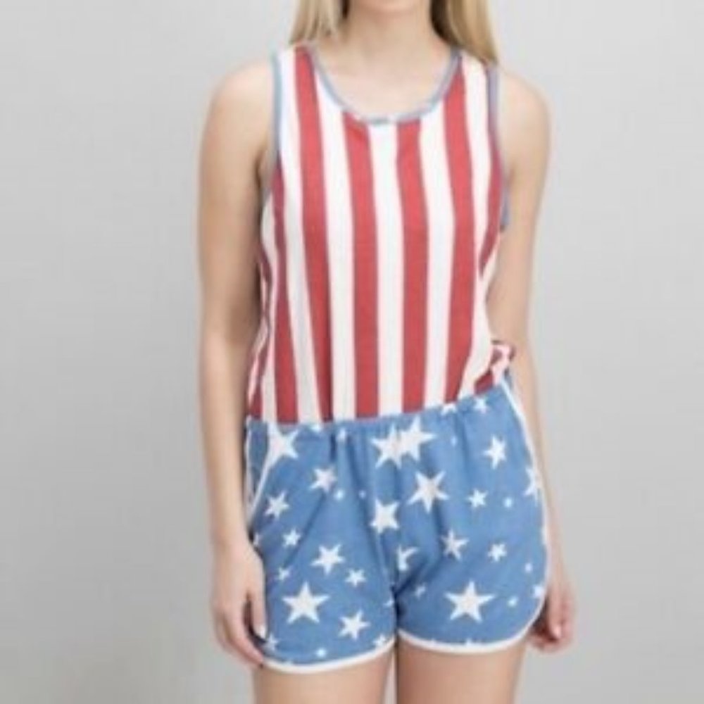 Junk Food American Flag Romper